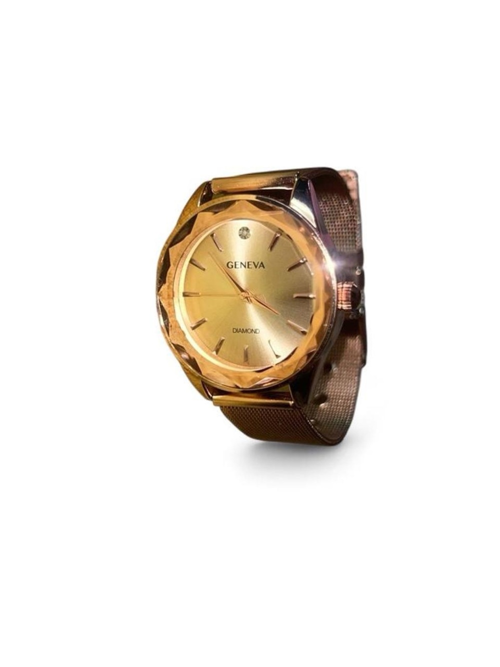 Geneva Gold-Tone Mesh Band Dress Watch